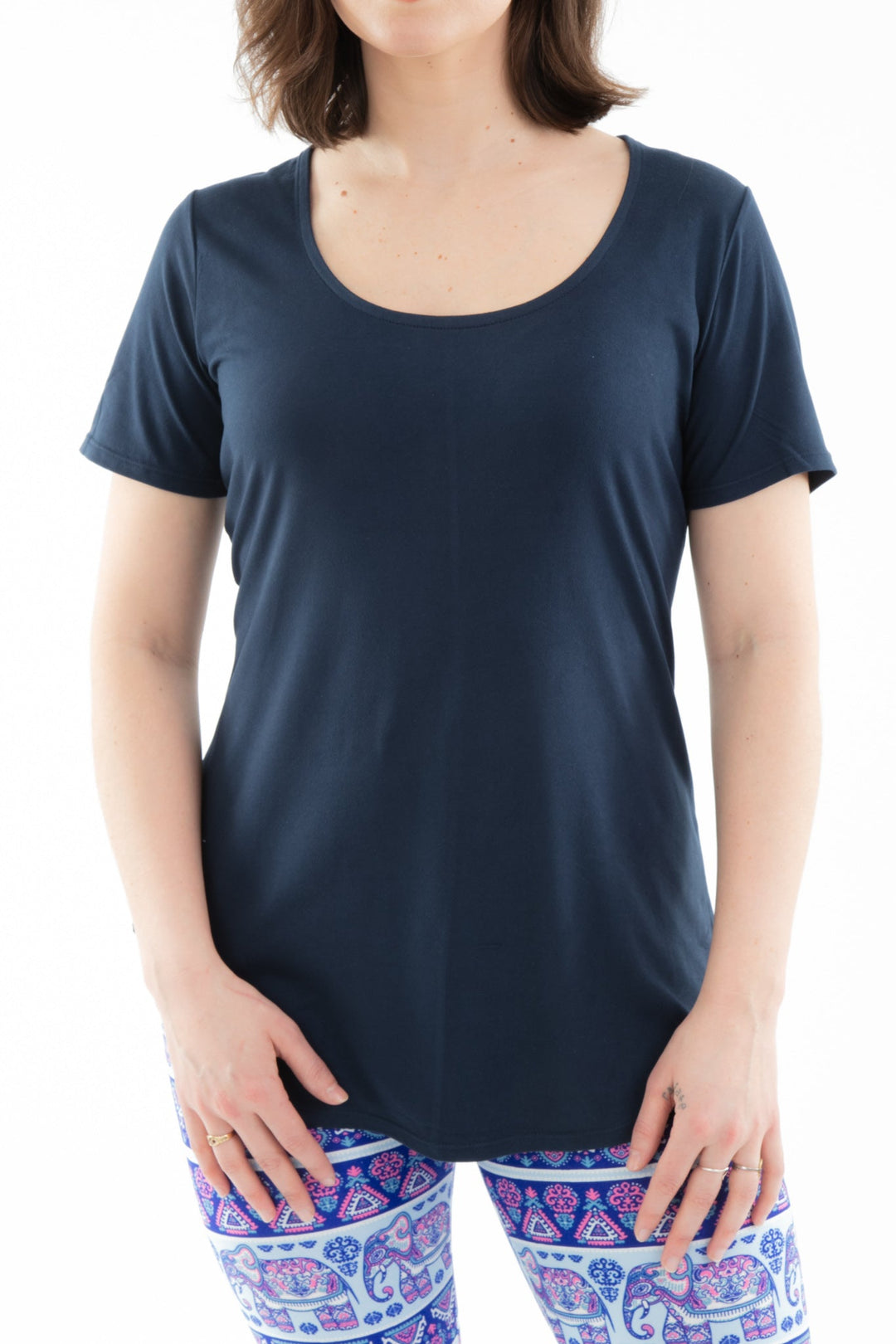 Deep Blue - Short Sleeve Tunic Top