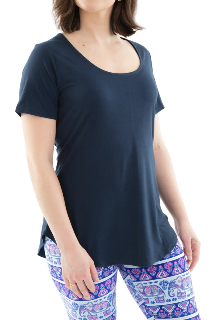 Deep Blue - Short Sleeve Tunic Top