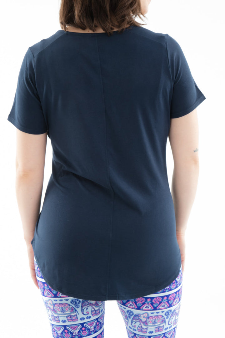 Deep Blue - Short Sleeve Tunic Top