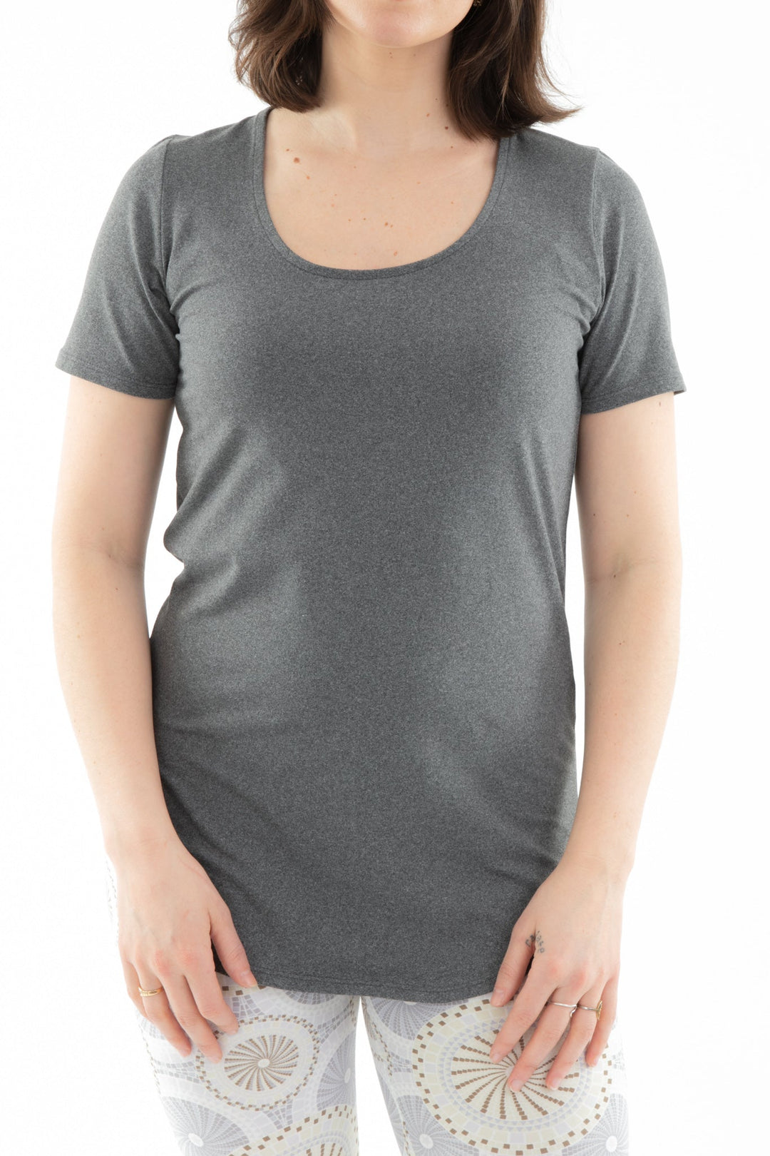 Gray - Short Sleeve Tunic Top