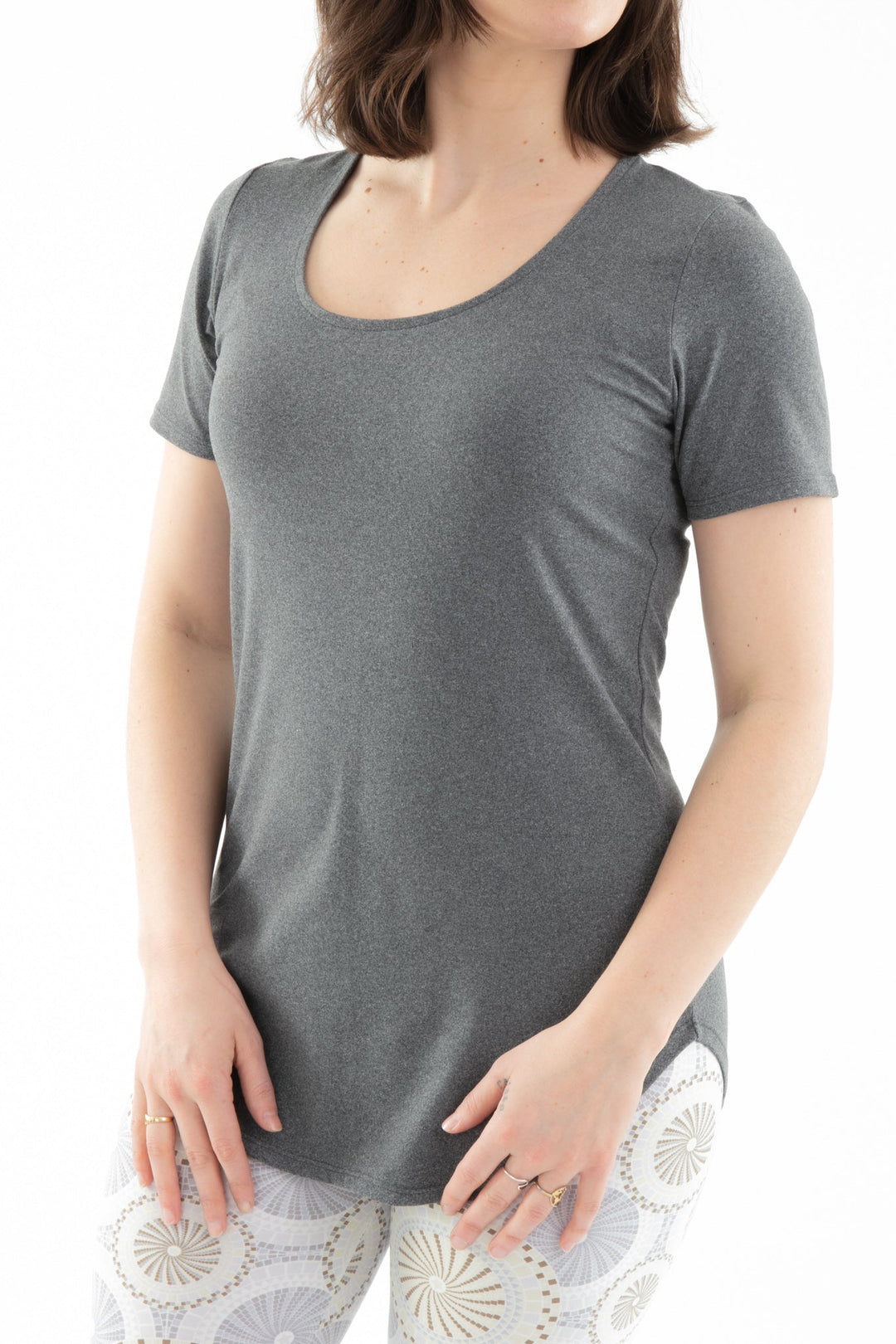 Gray - Short Sleeve Tunic Top