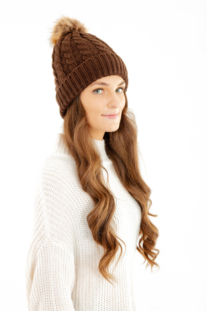 Brown - Cozy Lined Hat