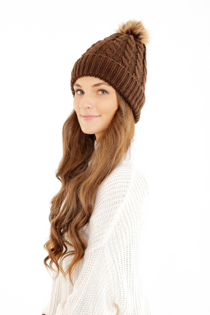 Brown - Cozy Lined Hat