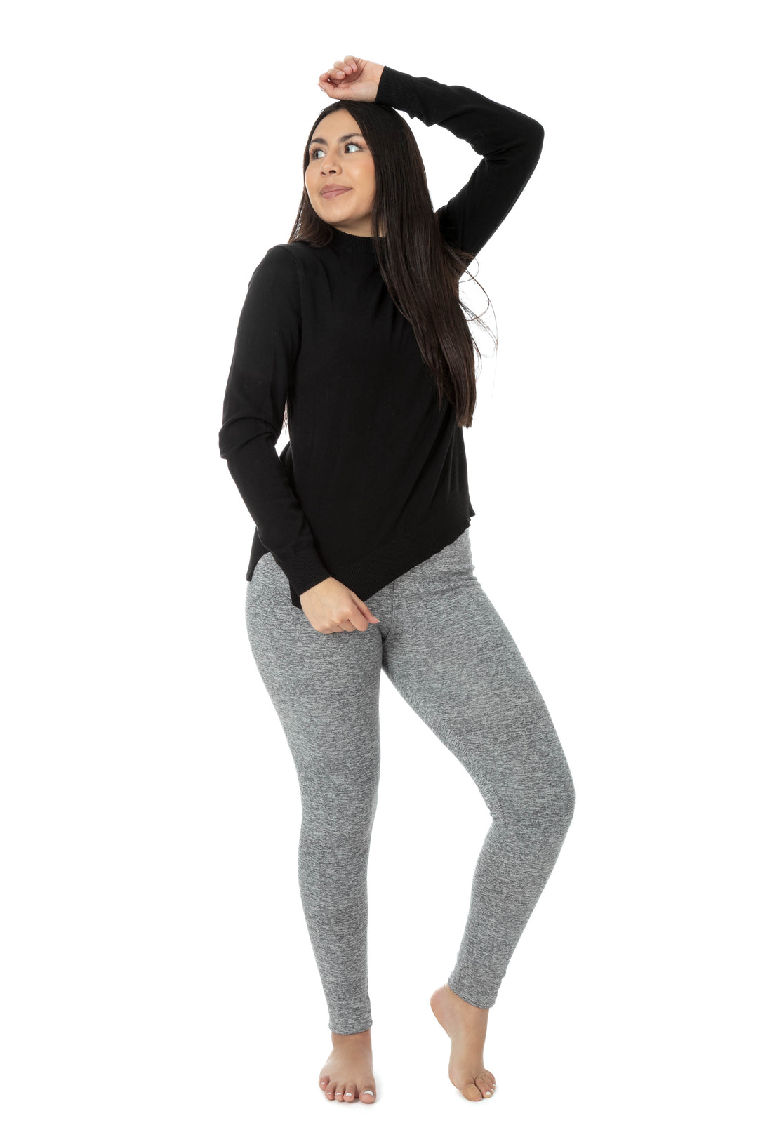 Speckled Gray - Cozy Lined Leggings
