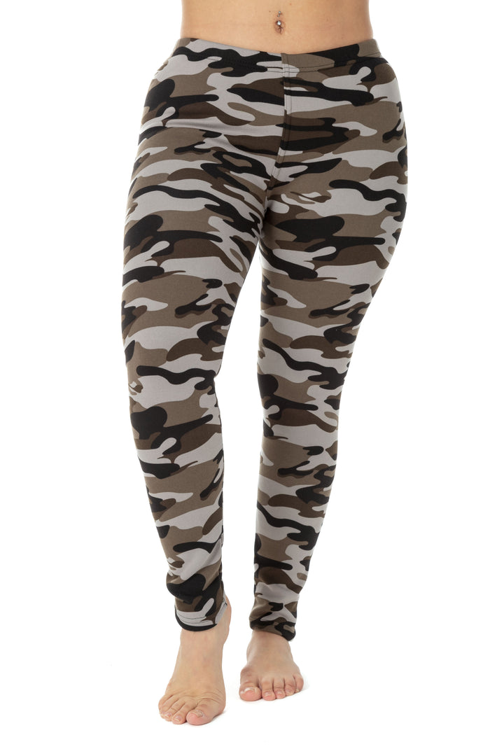 Grey Camouflage - Cozy Lined Leggings