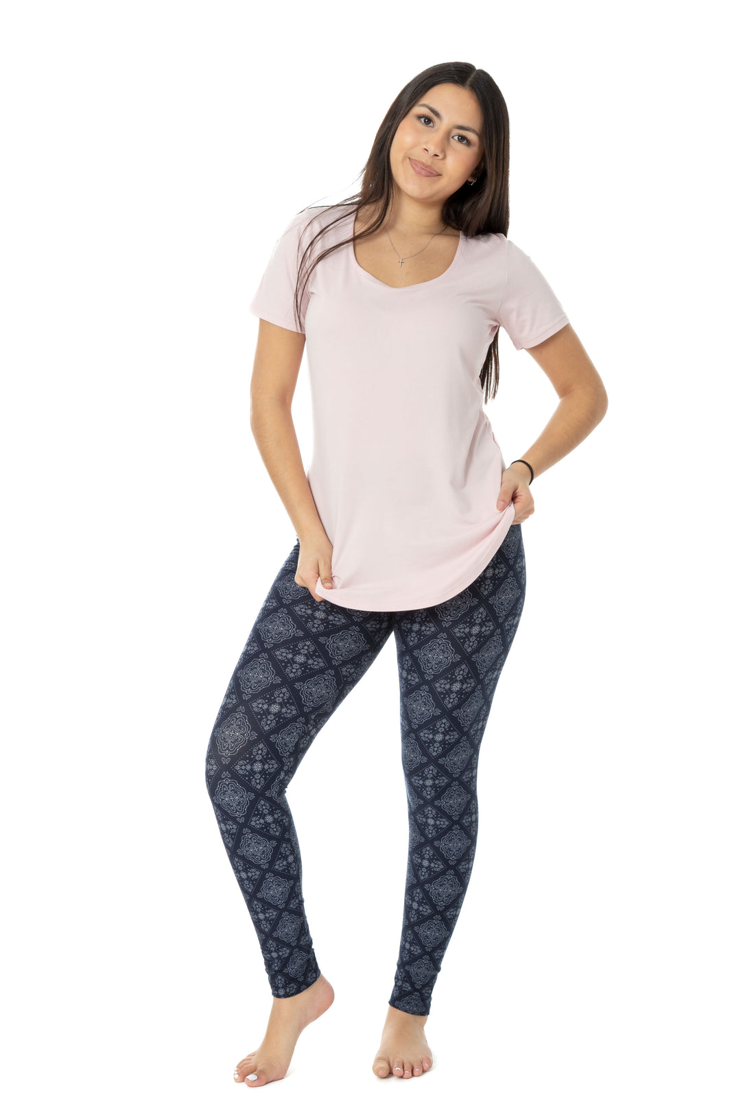 Navy Damask - All Season Leggings