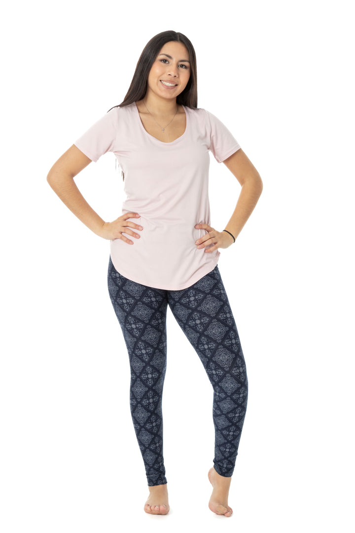 Navy Damask - All Season Leggings