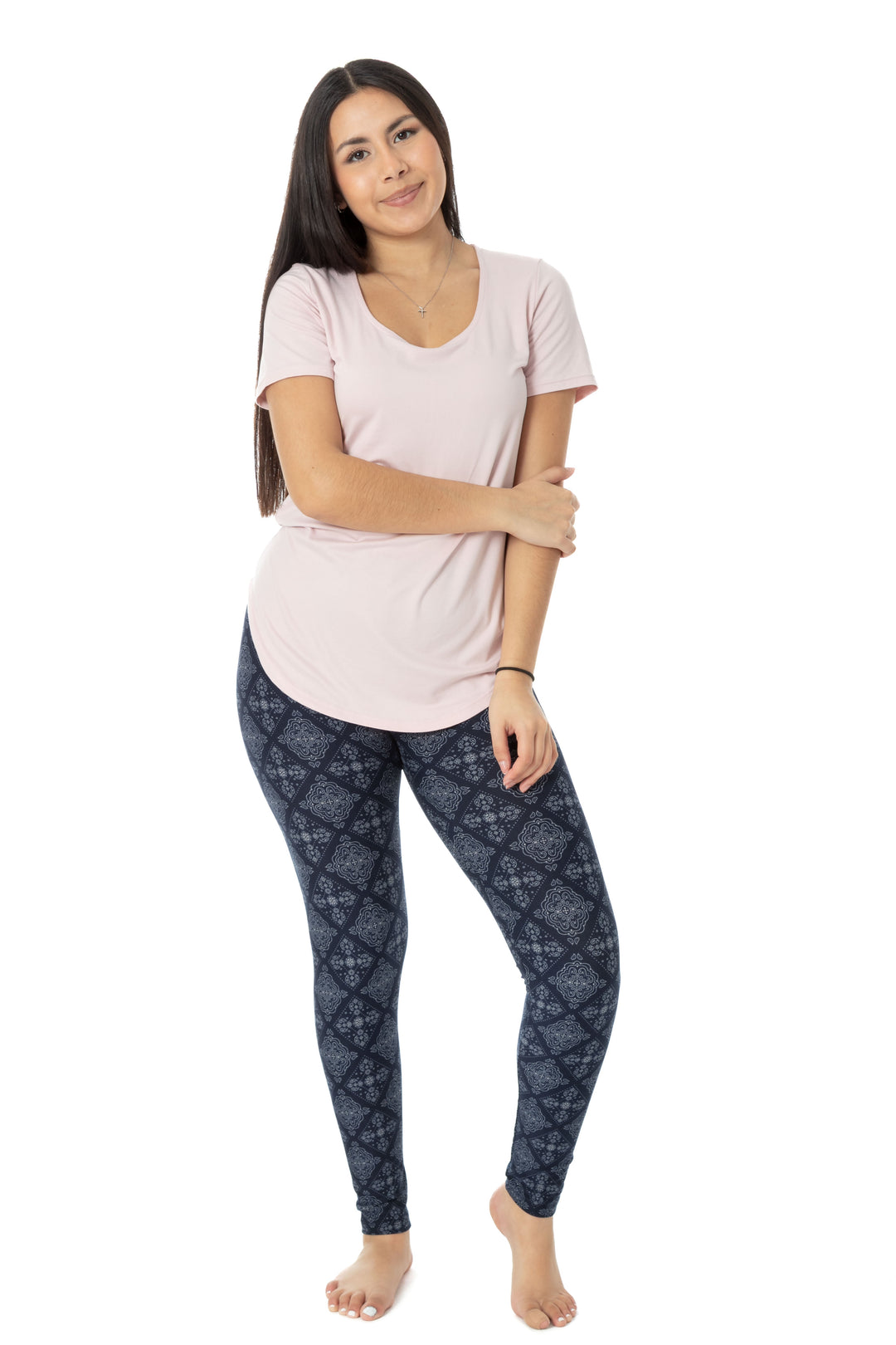 Navy Damask - All Season Leggings